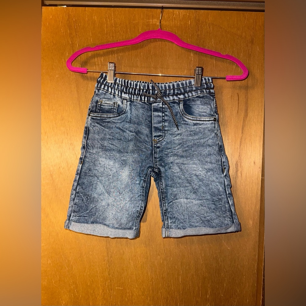 Boys Hawk Brand Acid-Wash Jean Rolled Shorts Size 8